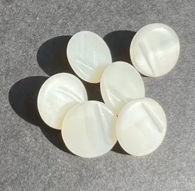 6 Little 8mm, 9mm or 11mm Vintage Pearly White Glass Buttons