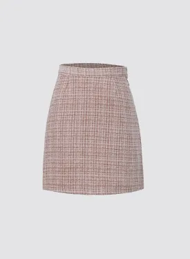 A-Line Tweed Mini Skirt IO312