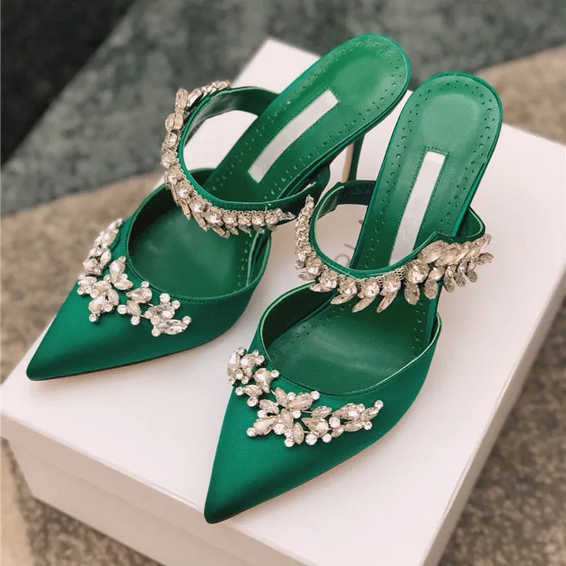 Amozae- 2024 European And American New Style Ladies Sandals, High Heels With Diamond Decoration