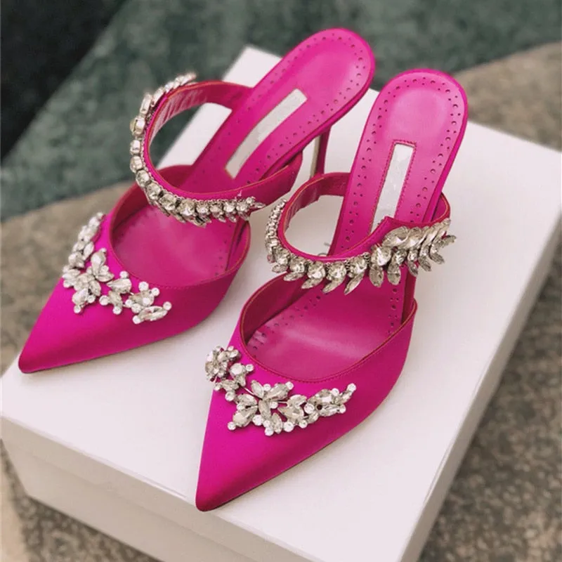 Amozae- 2024 European And American New Style Ladies Sandals, High Heels With Diamond Decoration