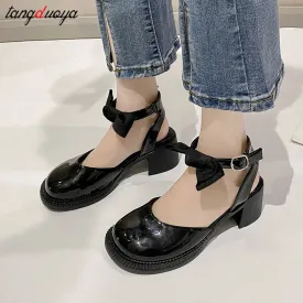 Amozae- 2024 Summer Heels Woman Pumps Closed Toe Design Ladies New Sandals Femal Women Fashion Round Toe Casual Shoes Zapatos Mujer