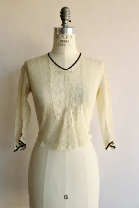 Antique Edwardian Ivory Lace Blouse