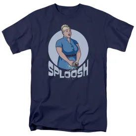 Archer Sploosh Mens T Shirt Navy Blue Blue