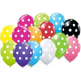 Assorted Mini Latex Polka Dot Balloons - 12 Pkt