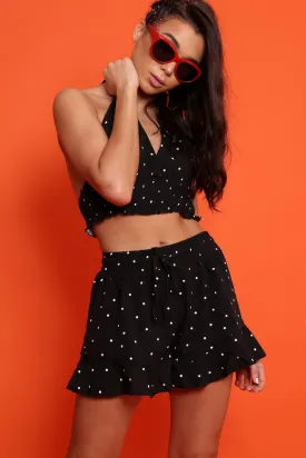 Black Polka Dot Shorts and Halterneck Co-ord - Alivia