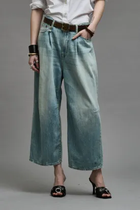 CROPPED WIDE LEG JEAN - TONI BLUE