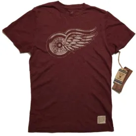 Detroit Red Wings Retro Brand Streaky Red Primary Logo Tri-Blend T-Shirt