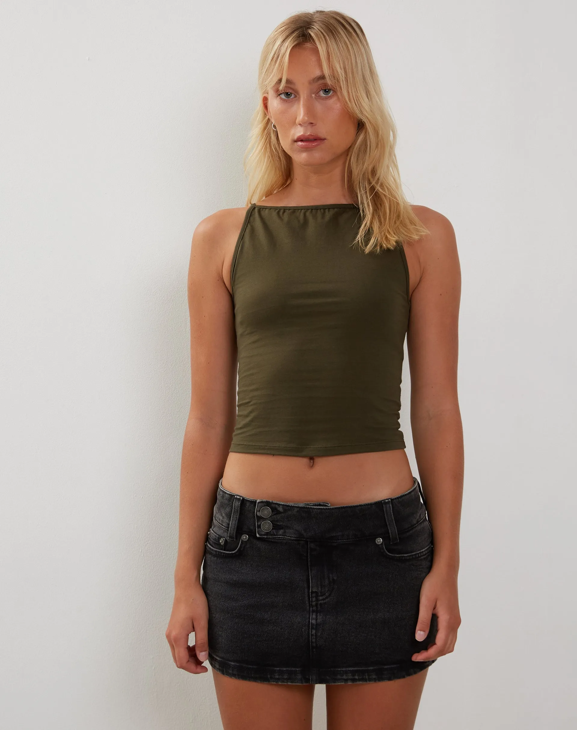 Dudley Vest Top in Olive