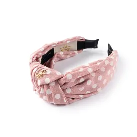 Halo Luxe Polka Dot Knot Headband - Rose