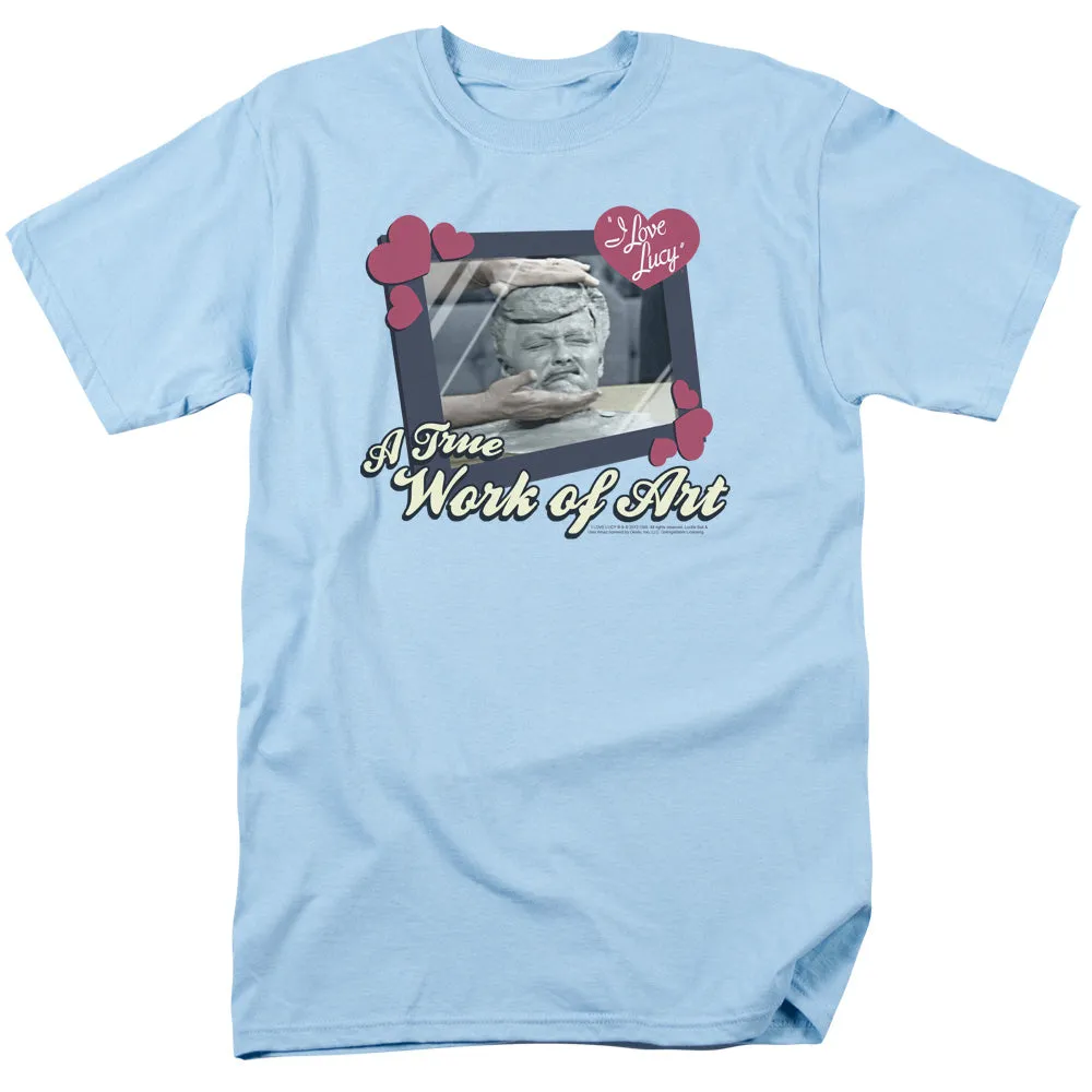 I Love Lucy Work of Art Mens T Shirt Light Blue