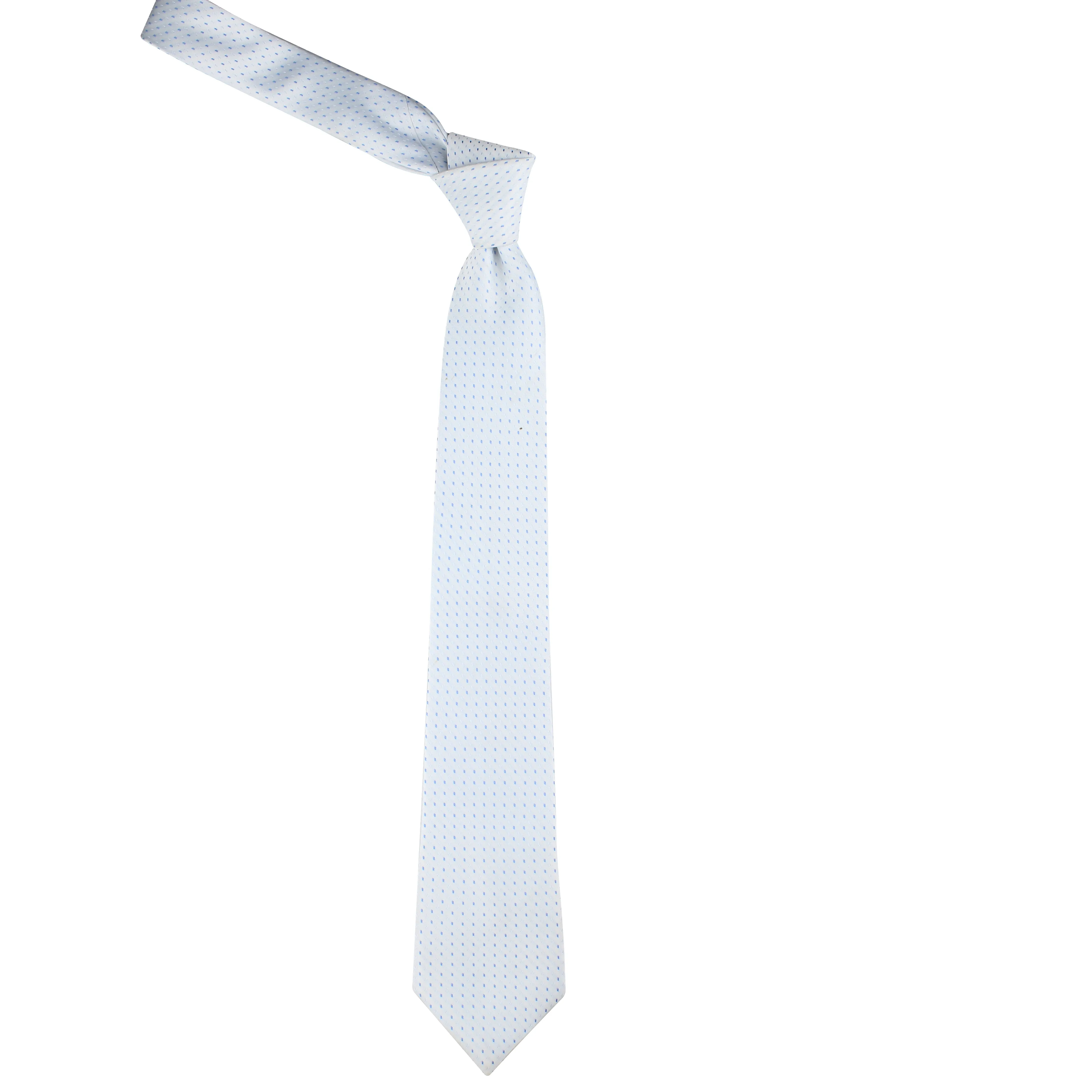 Kovove White Polka Dot Necktie and Pocket Square Gift Box