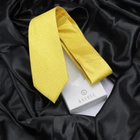 Kovove Yellow Polka Dot Neck Tie For Men