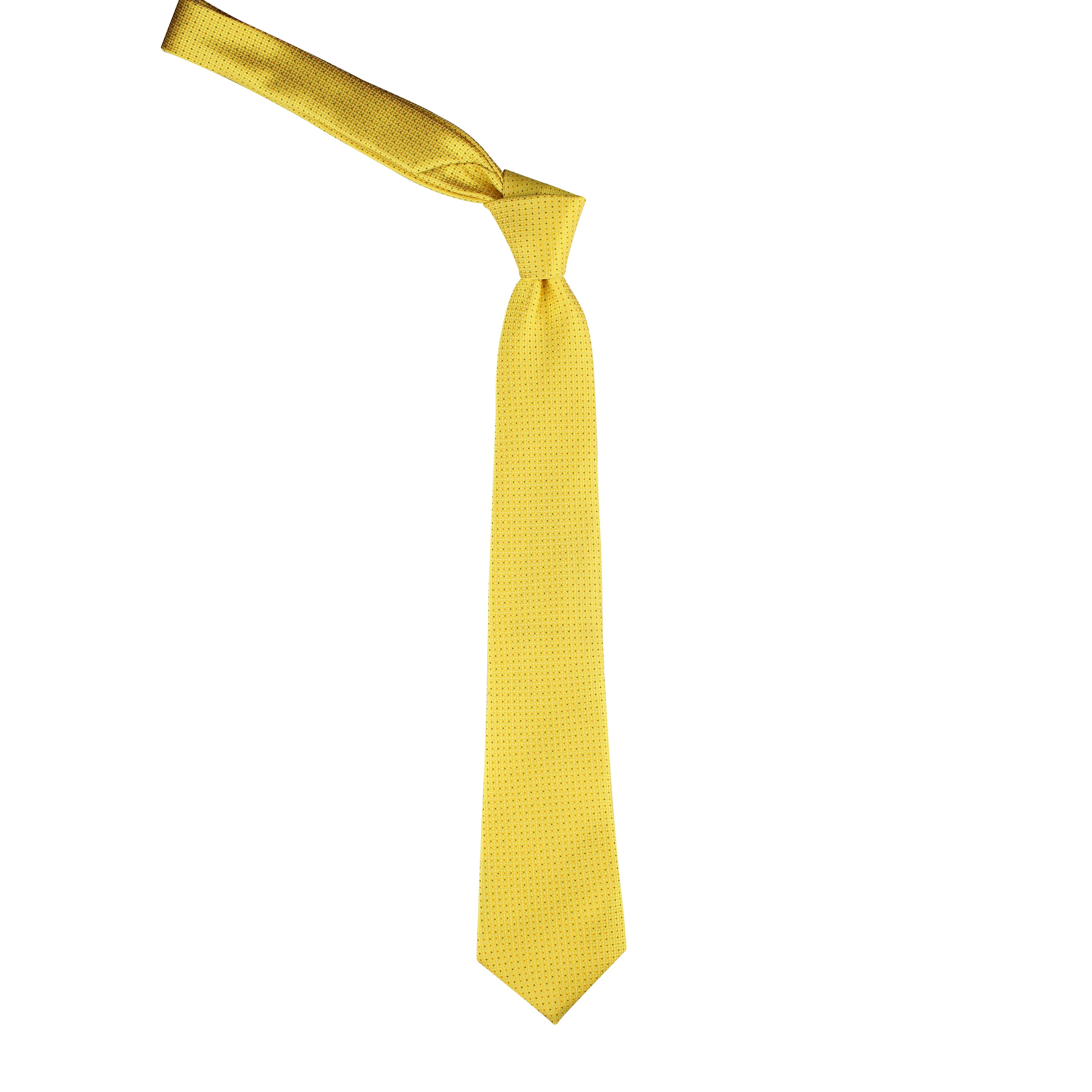 Kovove Yellow Polka Dot Neck Tie For Men