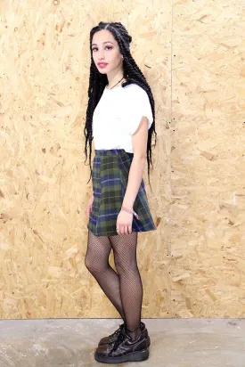 LOOT LABEL Navy And Khaki Tartan Skirt