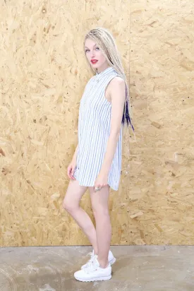 LOOT LABEL Striped Denim Shirt Dress