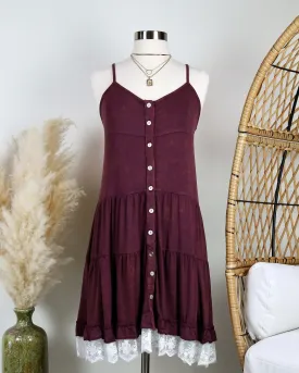 Mimosas on the Beach Dress in Vintage Burgundy