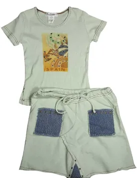 Miss Vintage - Little Girls' Short Sleeve Skirt Set