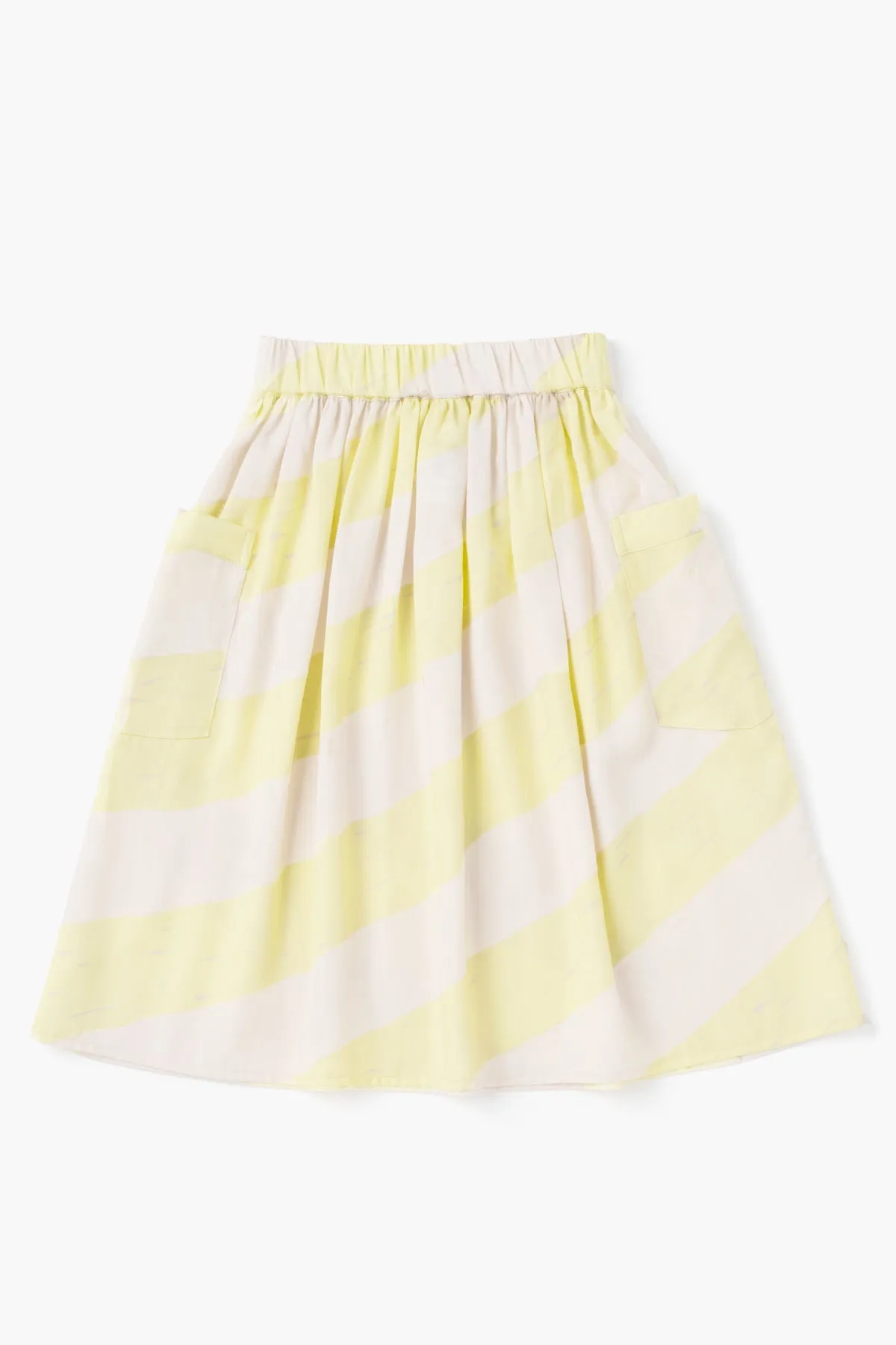 OMAMImini Striped Midi Girls Skirt - Yellow