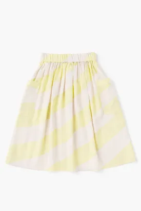 OMAMImini Striped Midi Girls Skirt - Yellow