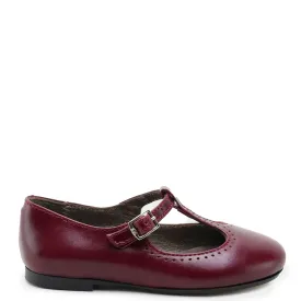 Papanatas Burgundy Florentic T Strap Mary Jane