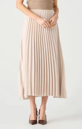 Pull On Pleated Maxi Skirt