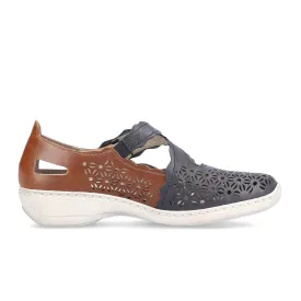 Rieker Doris 413G4-14 Mary Jane (Women) - Blue/Brown