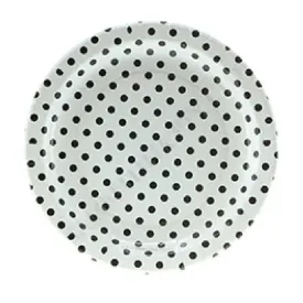 Sambellina White with Black Polka Dot Plates - Dinner 12 Pkt