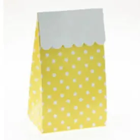 Sambellina Yellow with White Polka Dot Treat Bags - 12 Pkt