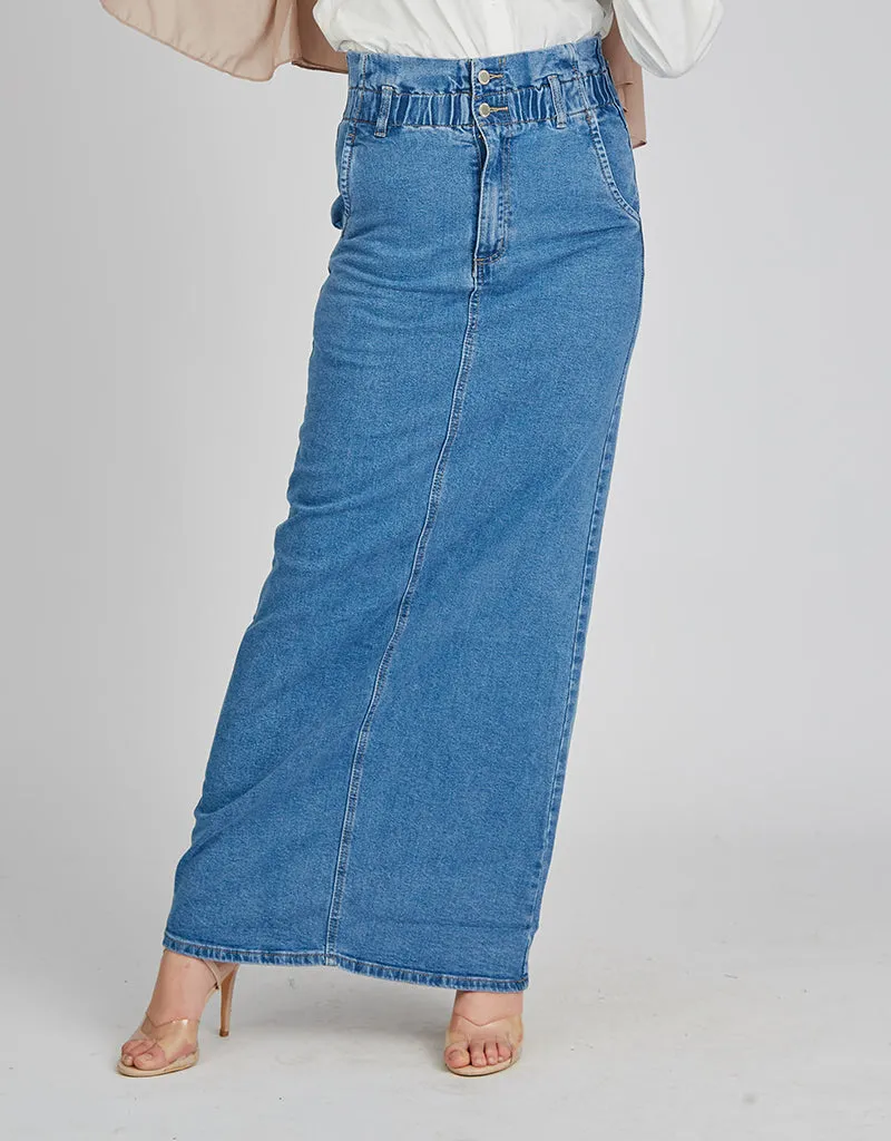 Skirt Maxi Denim High Waisted