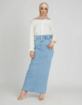 Skirt Maxi Denim High Waisted