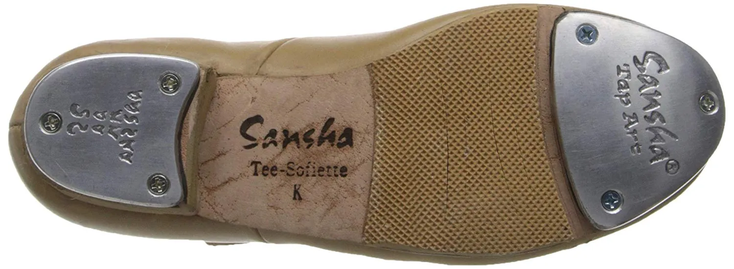 Tap Shoes Sansha Tee Sofiette  TA24 Tan Leather Size youth 12 to size 3