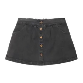 TOCOTO VINTAGE BLACK DENIM BUTTON SKIRT