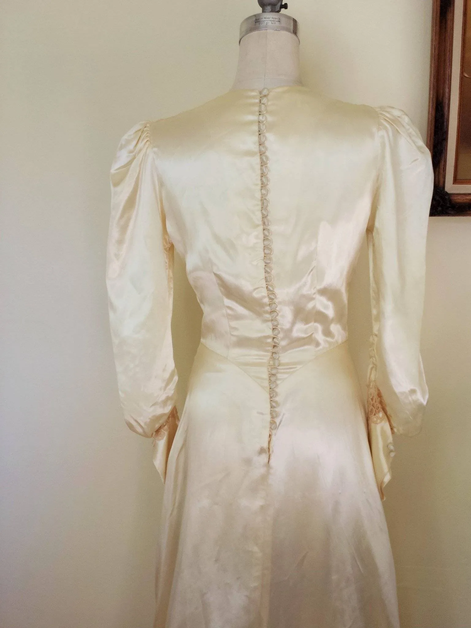 Vintage 1930's Ivory Satin Wedding Gown