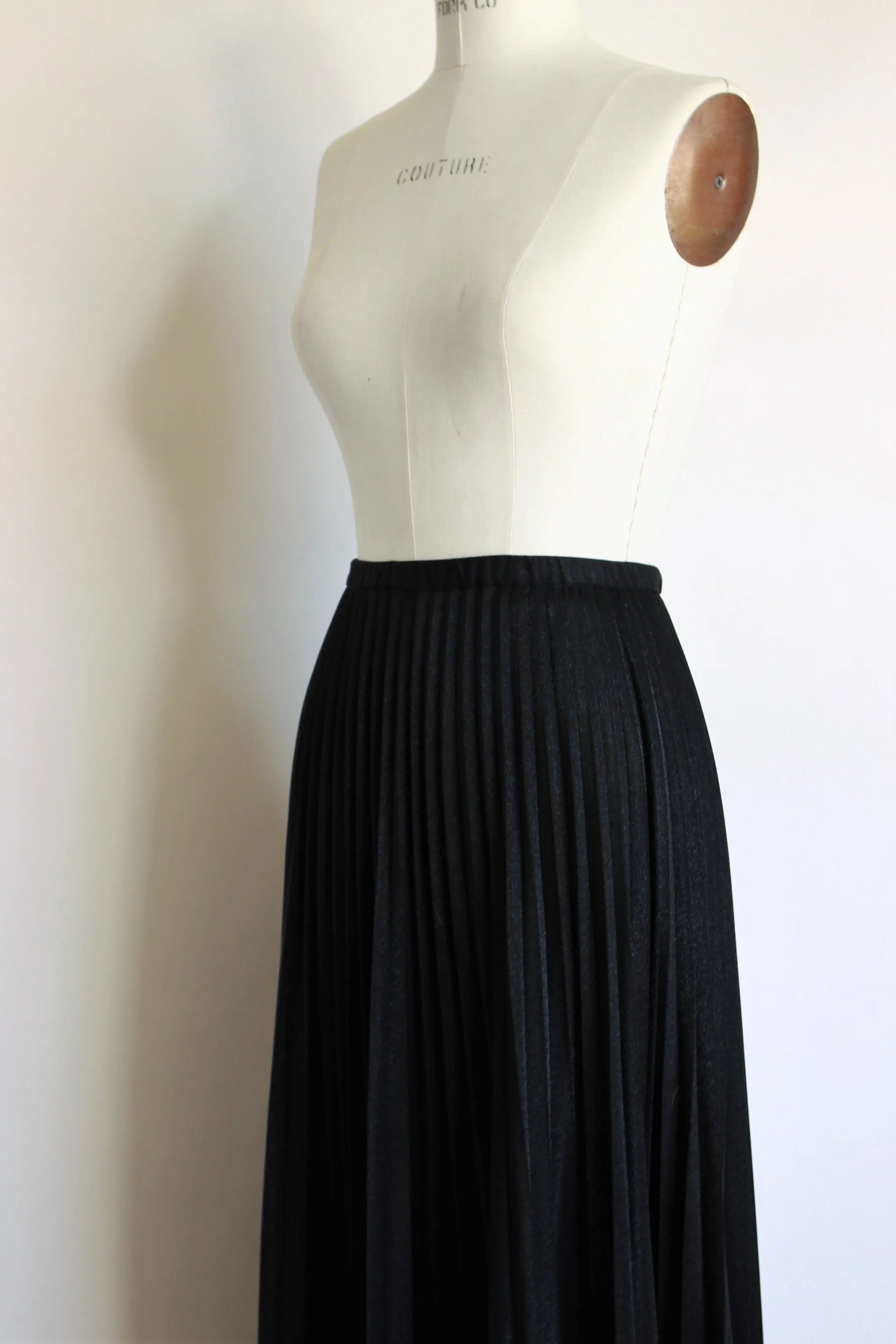 Vintage 1980s Broomstick Pleated Maxi Skirt