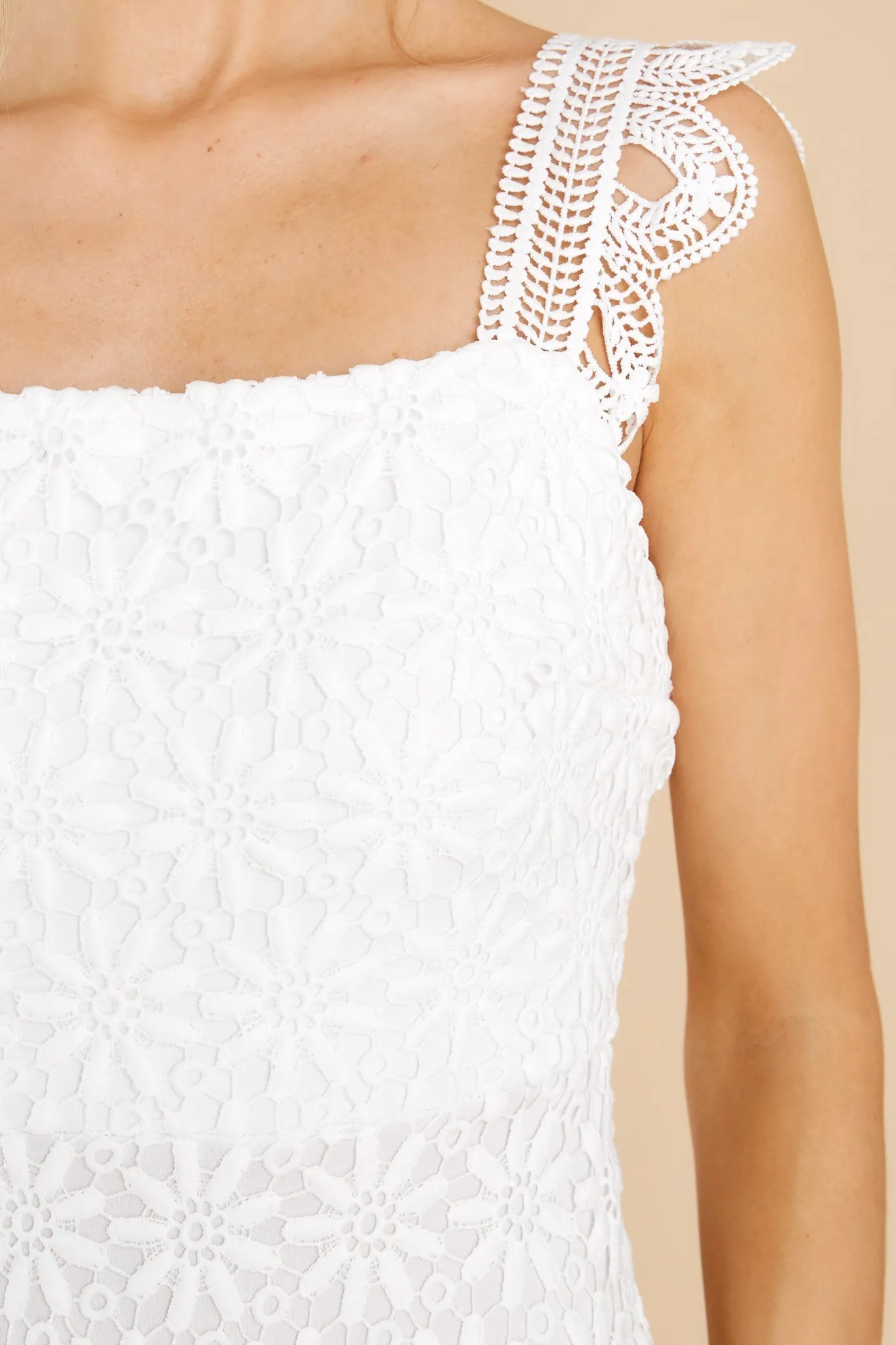 Vintage Beauty White Lace Midi Dress