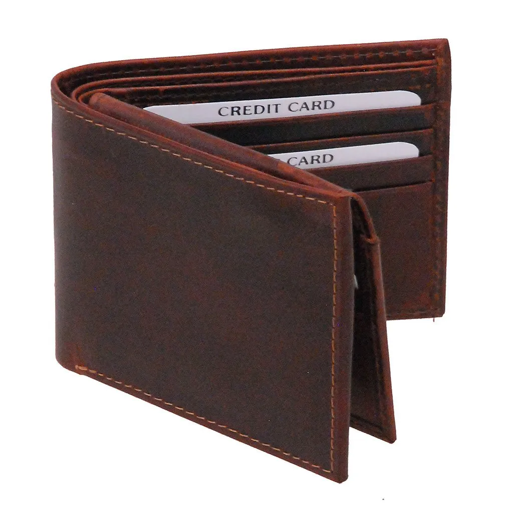 Vintage Brown Flip Up Bifold RFID Wallet #WM13041NID