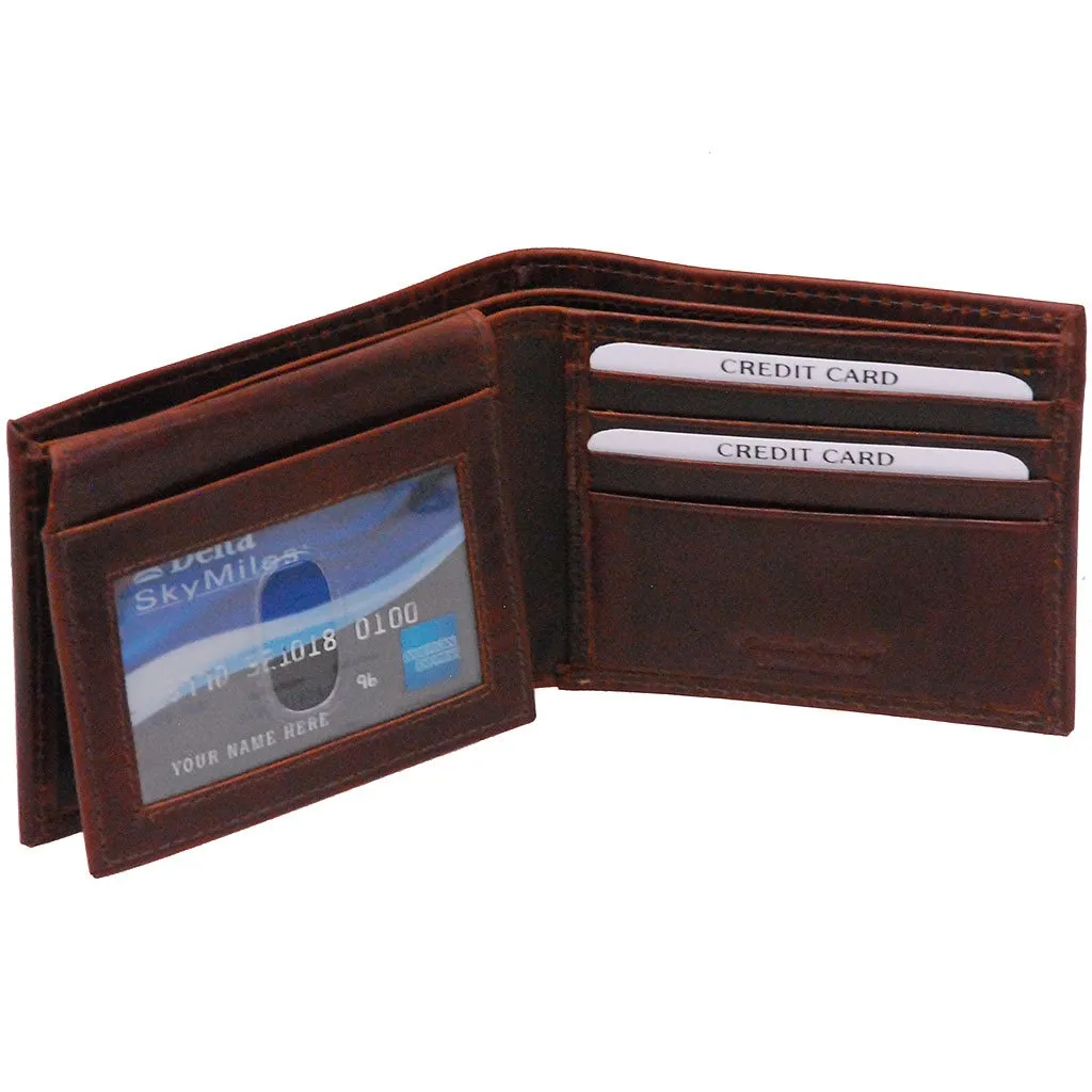 Vintage Brown Flip Up Bifold RFID Wallet #WM13041NID